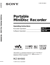 Sony DVD Recorder MZ-NH900 User manual
