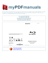 Sony Blu-ray Player BDP-S370 User manual