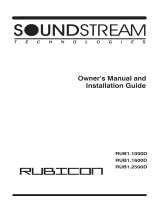 Soundstream Technologies Car Amplifier RUB1.2500D User manual