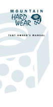 Mountain Hardwear Tent User manual