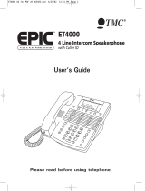 TMC Cordless Telephone ET4000 User manual