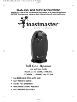 Toastmaster Can Opener 2238CAN User manual