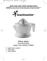 Toastmaster Juicer 1108CAN User manual