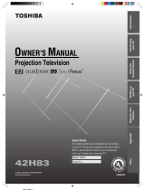 Toshiba Projection Television 42H83 User manual