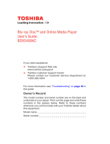 Toshiba Blu-ray Player BDX5400KC User manual