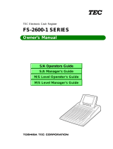 Toshiba Cash Register FS-2600-1 User manual