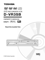 Toshiba DVD VCR Combo D-VR3SB User manual