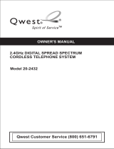 VTech Cordless Telephone 20-2432 User manual