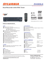Sylvania DVD Player ZV450SL8 User manual