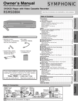 Symphonic DVD VCR Combo RSMSD804 User manual