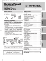 Symphonic DVD Player RSMSD125 User manual