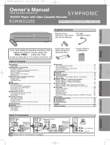Symphonic DVD VCR Combo RSMWD2205 User manual