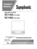 Symphonic TV VCR Combo SC1302, SC1902 User manual