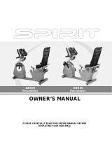Spirit Exercise Bike XBR55 User manual