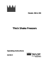 Taylor Freezer thick shake freezers User manual