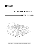 Ricoh Fax Machine 2400L User manual