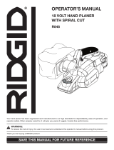 RIDGID Planer R848 User manual