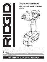 RIDGID Impact Driver R84230 User manual