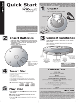 Rio Audio Portable CD Player SP150 User manual