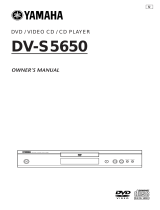 Yamaha DVD S540 - Progressive Scan DVD Player User manual