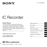 Sony ICD-BX700 User manual