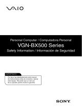 Sony VGN-BX570B Owner's manual