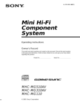Sony MHC-MG110 Operating instructions