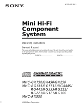 Sony MHC-GX450 User manual