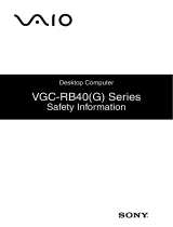 Sony VGC-RB40 User manual