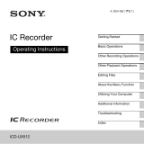 Sony ICD-UX512 Operating instructions