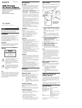 Sony AC-U50AD Owner's manual