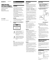 Sony AC U50A Owner's manual