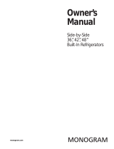 Monogram ZISS480DHSS Owner's manual
