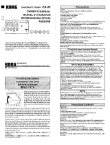Korg CA-20 Owner's manual