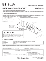 TOA MB-TS920 Rack Mounting Bracket User manual