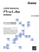 iiyama ProLite B1980SD-W1 User manual