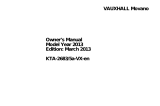 Vauxhall Tigra (March 2013) Owner's manual