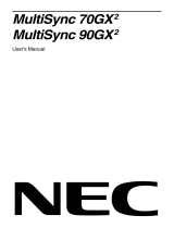 NEC MultiSync® 90GX²Pro Owner's manual