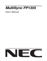 NEC MultiSync® FP1355 Owner's manual