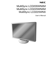 NEC LCD225WNX User manual