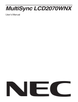 NEC LCD2070WNX User manual