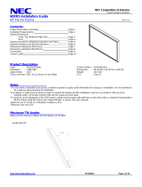 NEC PlasmaSync® 60XR5 Owner's manual