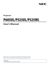 NEC P525WL User manual