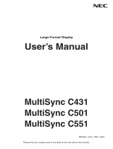 NEC MultiSync C551 Owner's manual