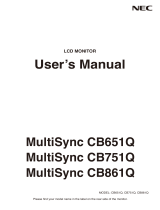 NEC MultiSync CB861Q User manual