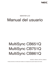 NEC MultiSync® CB861Q (Infrared Touch) Owner's manual