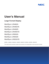 NEC MultiSync UN552S Owner's manual