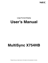NEC MultiSync X754HB Owner's manual