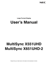 NEC MultiSync X551UHD Owner's manual