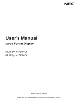 NEC MultiSync P754Q Owner's manual